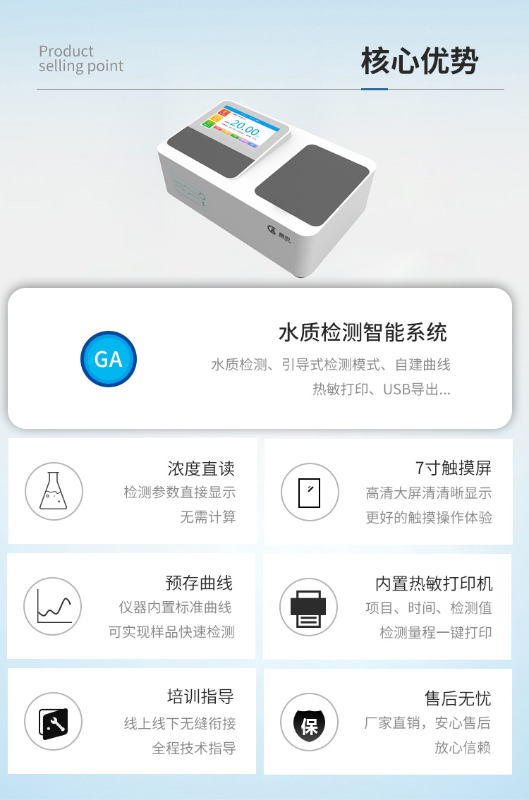 實(shí)驗(yàn)室臺式水質(zhì)檢測儀核心優(yōu)勢